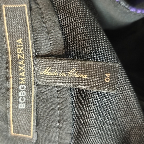 BCBGMaxAzria Mini Dress Mesh Long Sleeves Cut Outs Persian Blue Black - Picture 6 of 7